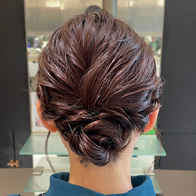 ヘアセット/ヘアアレンジ/結婚式参列/ミディアム