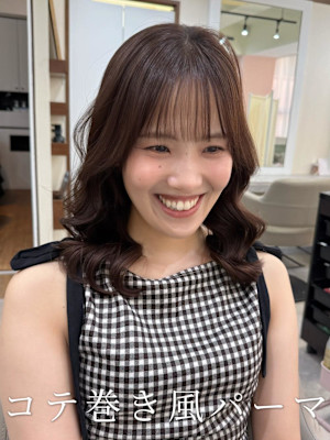 コテ巻き風パーマ/韓国ヘア/韓国風パーマ/髪質改善