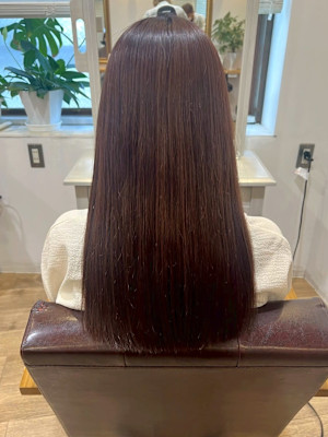カシスブラウン 髪質改善ストレート 艶髪 20代30代