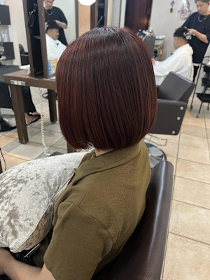 ピンクブラウン×ボブ