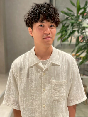 ツイストスパイラルパーマ マッシュパーマ メンズカット 束感