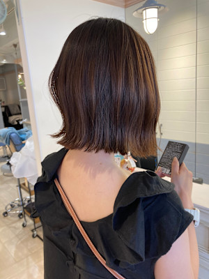グレージュブラウンくびれボブ髪質改善ストレート赤羽美容室