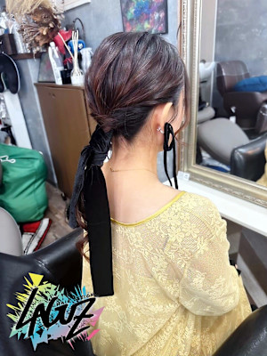 【ヘアセット】編み下ろしリボン 茅ヶ崎ヘアセット/早朝セット