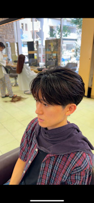 シースルー毛流れマッシュ