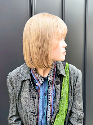 ミニボブ/切りっぱなしボブハイトーン