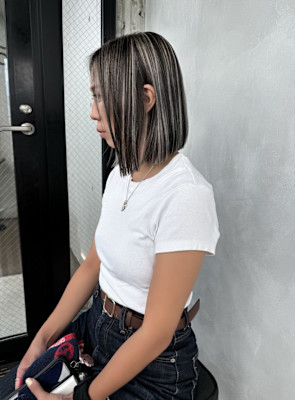 ★スクエアボブに映えるハイライト★