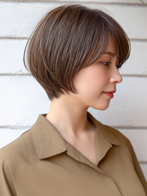 ショート 丸みショート 絶壁解消 美人ショート ベージュ