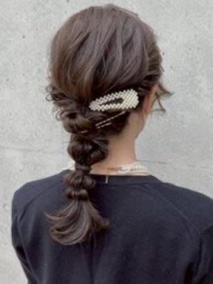 #クリップヘアアレンジ　#編みおろしヘアアレンジ