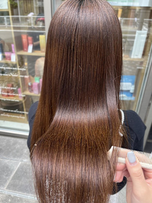 渋谷/デジタルパーマ/チェリーブラウン/フェザーパーマ