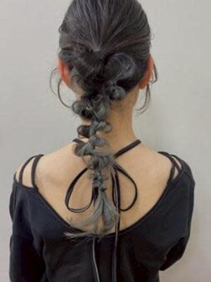 #デザインカラー　#編みおろしヘアアレンジ