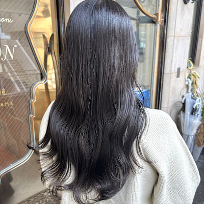 ブリーチなし！大人の透け感グレージュ