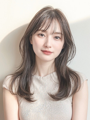 透明感カラー♪ライトブラウン×小顔くびれヘア