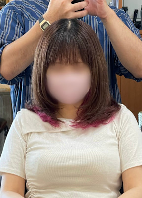 【ピンクカラーが映える！夏の軽やかヘア♪】レイヤーカット