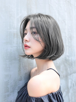 20代30代40代　黒髪透明感サイドバング大人ボブ＃66