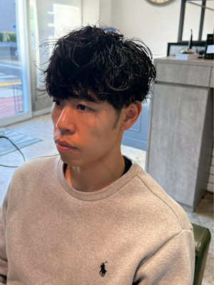 シャドウパーマ　外国人風パーマ　くせ毛　無造作マッシュ　