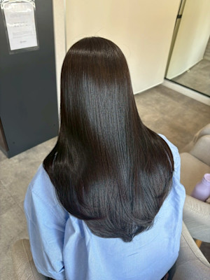 髪質改善/縮毛矯正/酸性ストレート/韓国/暗髪/黒髪/ロング