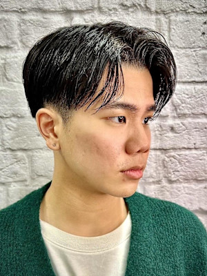 メンズセンターパート