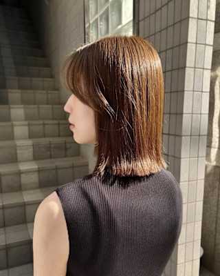 ボブ×からっぱなしボブ×外ハネ×透明感カラー×20代30代