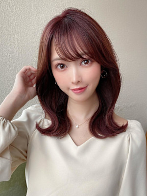 30代40代に人気後れ毛がかわいいくびれヘアシャギーレイヤー