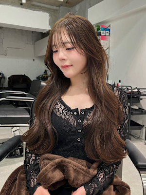 レイヤーロングフェイスレイヤー韓国ヘア艶髪