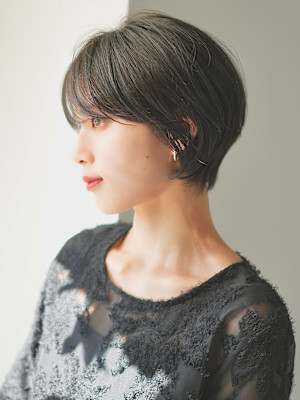 前下がりショート・ボブ/絶壁解消/前髪あり/40代/30代