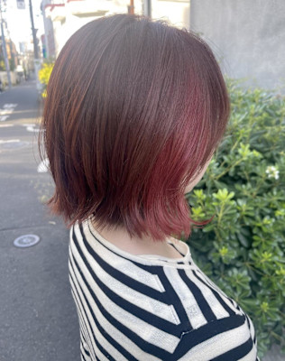 ボルドーピンク　インナーカラー