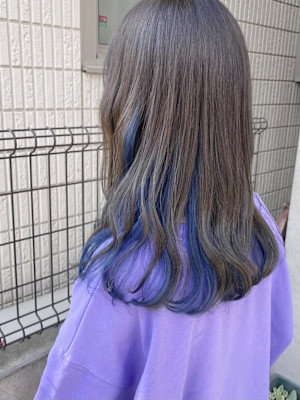 ネイビーブルーのインナーカラー