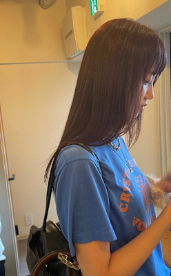 チェリーレッド　髪質改善カラー