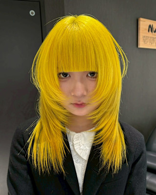 イエロー　デザインカラー　ハイトーン　表参道/原宿