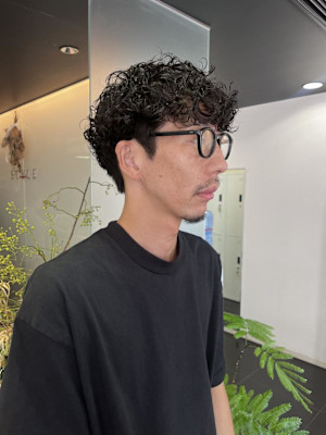 【ハクラ】プードルパーマ メンズマッシュ ニュアンスパーマ