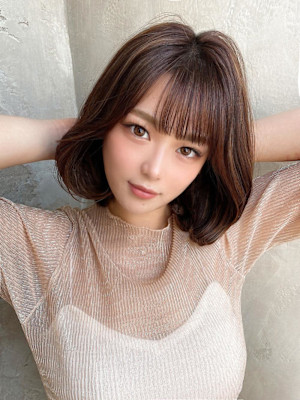 30代40代ぎりぎり結べる切りっぱなしボブ/タッセルカット