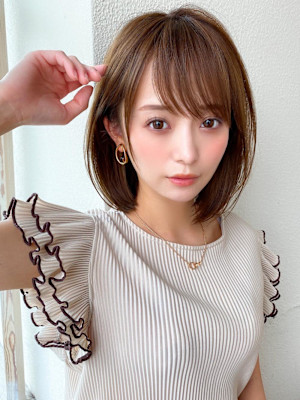 30代40代ぎりぎり結べる切りっぱなしボブ/タッセルカット