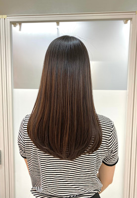 酸性ストレートパーマ+悟式髪質改善トリートメント