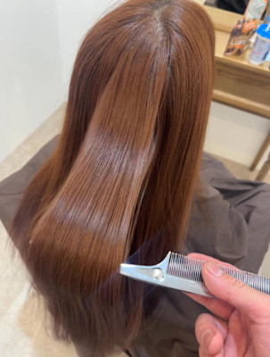 髪質改善カラー/ピンクブラウン