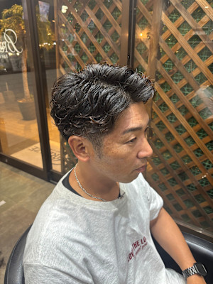 オールバックパーマ