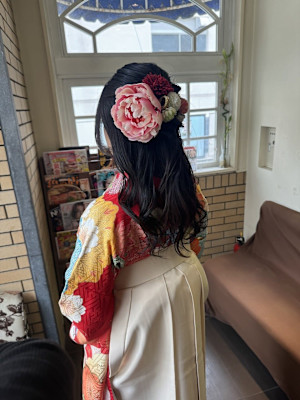 袴×ハーフアップ