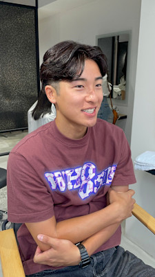 短めセンターパート