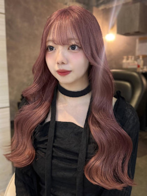 《巴結生》ピンクベージュ/ピンクラベンダー/くびれ巻き