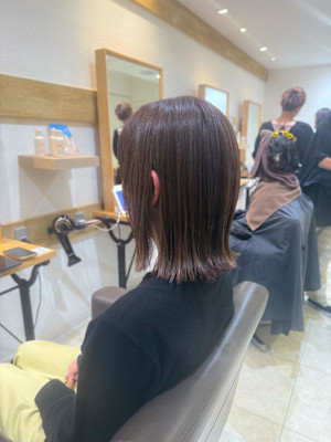 白髪ぼかし細めハイライト30代40代50代セミディ