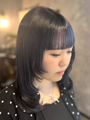 《鈴木茉奈》ネイビーグレー/レイヤーカット/大宮