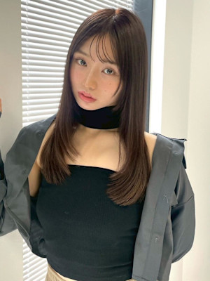 10代20代30代大人可愛い韓国風シースルーバングくびれへア