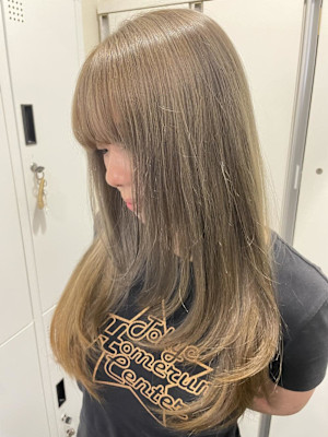 ［風花］オリーブベージュ　ブリーチカラー