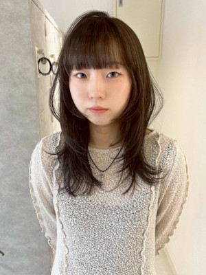 [nanaka]ハッシュカット/レイヤー/オリーブベージュ