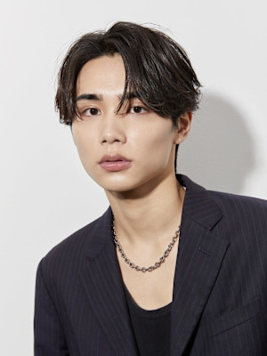 センターパート/メンズパーマ/ニュアンスパーマ/フェザーパー