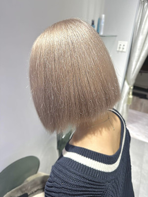 ホワイトベージュミルクティーベージュグレージュボブ