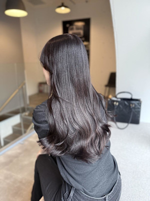ダークラベンダー/ブリーチなしダブルカラー/髪質改善