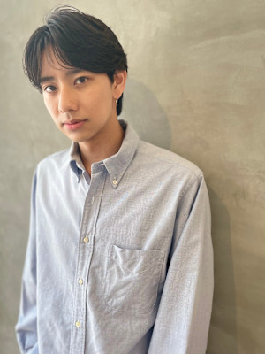 ナチュラルセンターパートショート