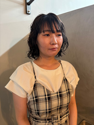 ステップボーンカットショートボブ/ボブパーマ