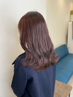 ◆ケアカラー/髪質改善/小顔/ピンクベージュ/ブリーチなし