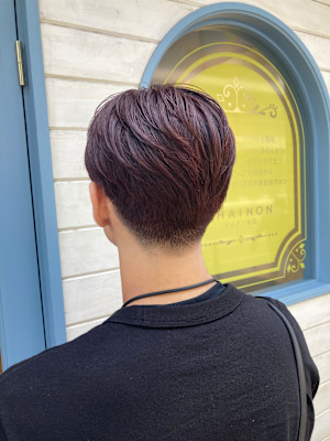 トレンドメンズワインレッドイルミナカラー赤羽美容院